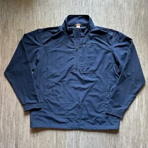 Duluth Trading Co. Navy Blue Quarter-Zip Pullover Windbreaker Jacket Size Large